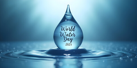 A banner image related to world water day, world water day 2025 is written inside a drop of water
