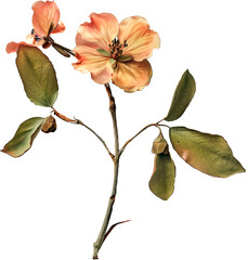 Cut out realistic flower for scrapbook collage. Floral sticker