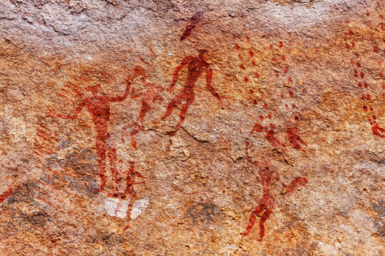Rock paintings in the sahara desert of algeria