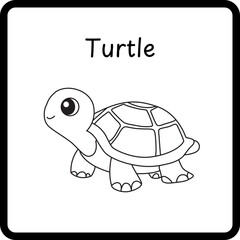 Animals Coloring E Book for Kid - turtle