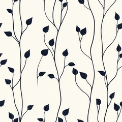 Abstract Minimal Floral Seamless Pattern for Textiles and Backgrounds