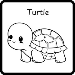 Animals Coloring E Book for Kid - turtle