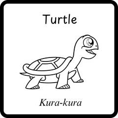 Animals Coloring E Book for Kid - turtle or kura-kura