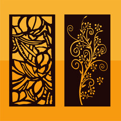 Kitchen and Hall Jali geometric CNC jaali pattern for laser cutting and interior designing vector graphics