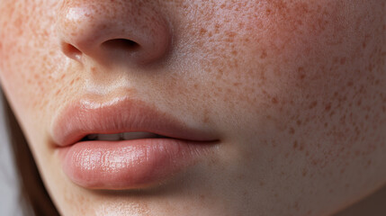 Fototapeta premium Ultra-Photorealistic Close-Up of Imperfect Skin – Acne, Pigmentation, Pores