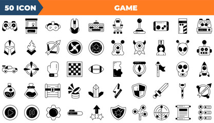 Game icon set. Containing Console, Video Game, Controller,and more. Duotone vector icons collection. © Madani Pro