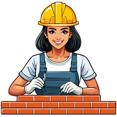 Cartoon illustration of a construction worker