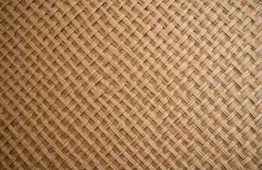 Naklejka premium Hand woven bamboo wicker texture background. Natural material brown pattern. Threaded art, wallpaper, interior design decoration in traditional style. Rustic vintage organic surface seamless