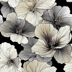 Elegant Floral Seamless Pattern with Sophisticated Design Elements