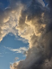 Dark clouds in the glow of the sunset