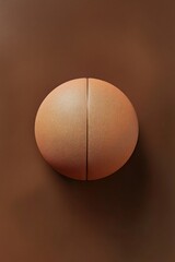 Fototapeta premium Perfectly symmetrical light brown sphere halved.