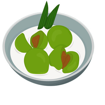 Kuih badak berendam vector illustration
