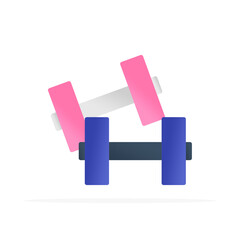 dumbbell icon, colored flat vector. modern and minimalist design