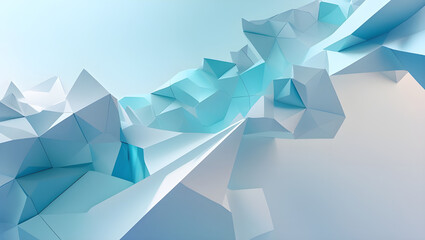 Obraz premium Blue abstract background with crystals and triangles for designs