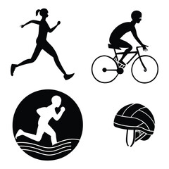 Triathlon cycling swimming , line art. Illustration of Triathlon athletes. Continuous Line Drawing . Vector available. Cycling Swimming