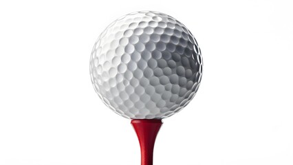 Close-Up of Golf Ball on Red Tee Crisp, Minimalist Design V3
