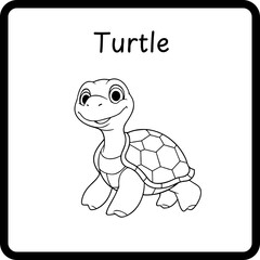 Animals Coloring E Book for Kid - turtle