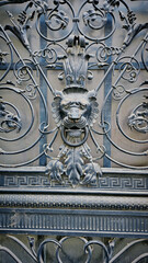 architectural details of old houses in the center of budapest