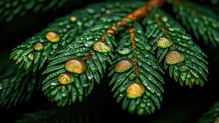 Dew-kissed pine needles (3)