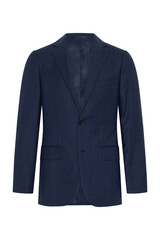 Portrait of men's suit jacket ( blazer ) isolated on transparent background, invisible ghost mannequin. Fashion industry high-quality studio shot photography. PNG format.