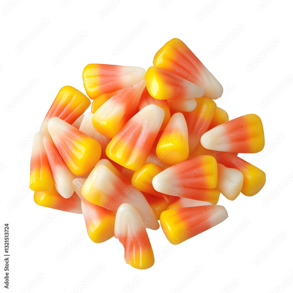 Aufkleber vibrant and glossy candy corn pieces perfectly isolated on a transparent background ready to be used