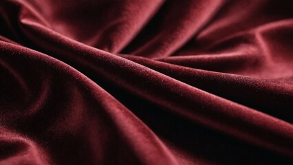 Fototapeta premium Luxurious deep red velvet fabric texture close-up, elegant soft burgundy textile background for fashion and interior design projects