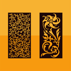 Kitchen and Hall Jali geometric CNC jaali pattern for laser cutting and interior designing vector graphics