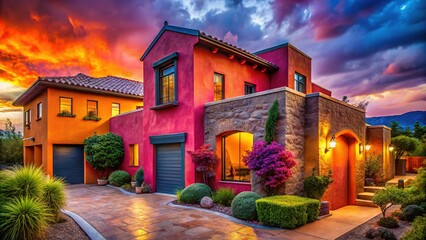 Fototapeta premium Basalt Stucco House Exterior - AI Photo