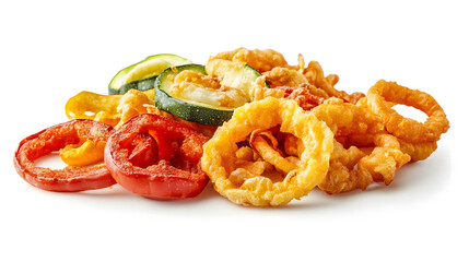Crispy Fried Vegetable Rings and Slices - Zucchini, Peppers, Onion Rings