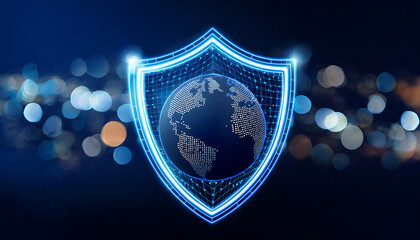 Fototapeta premium digital world map with binary code for security
