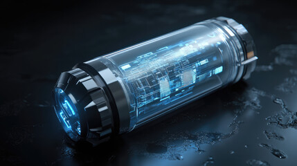 Digital Security Concept: Transparent Padlock with Glowing Background