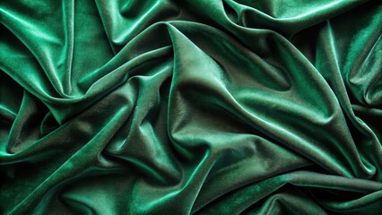 Fototapeta premium Rich Dark Green Velvet Fabric Surface from Above, velvet pattern, texture