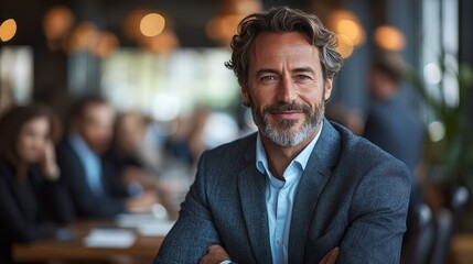 Professional Consultant in Modern Office Setting with Confident Expression