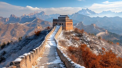 Explore the historic Great Wall of China on a perfect day with clear skies and ideal hiking weather