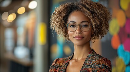 Professional Marketing Portrait of Confident Businesswoman in Modern Office Setting