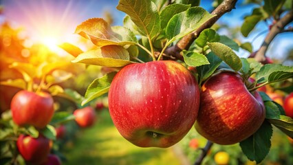 Obraz premium Farm-fresh apple picking: autumn harvest bounty.