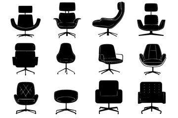 Collection of Lounge chairs, furniture vector arts, interior designs