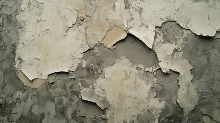 Close-up of peeling paint on a textured wall, showcasing layers of decay and wear in an urban setting