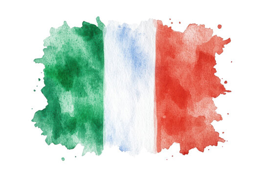 flag of italy watercolor splash isolated on white or transparent png