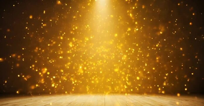 golden particles down in the floor