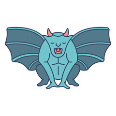 Fototapeta premium monster gargoyle flat.