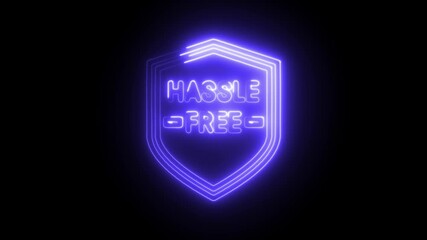 Glowing neon hassle icon isolated on black background. HD Video motion graphic animation