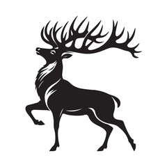 Fototapeta premium Elegant Black and White Silhouette of a Majestic Deer