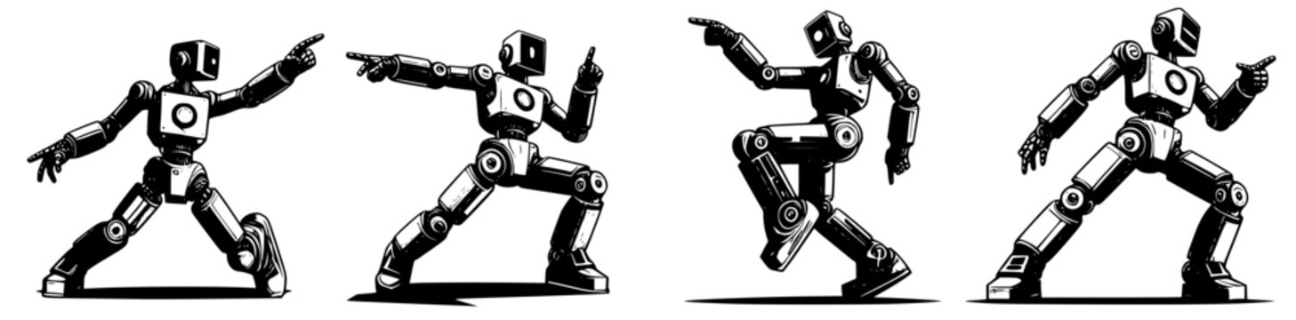 Four vectors of dancing robots