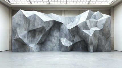Abstract concrete wall sculpture