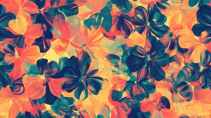 Obraz premium Vibrant floral pattern featuring a blend of colorful flowers against a soft background, perfect for design use