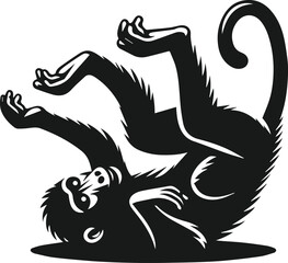 Baboon rolling over playfully animal vector
