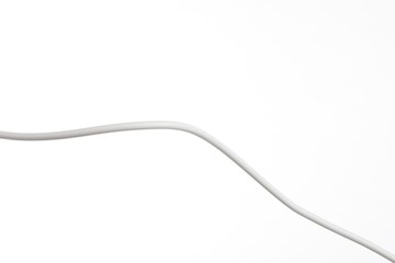 One color electrical wire on white background
