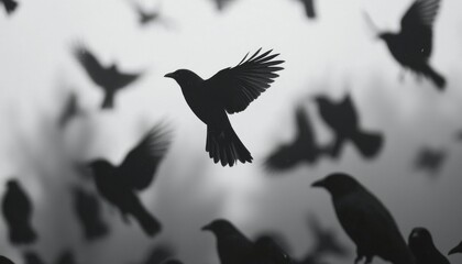 Fototapeta premium Flock of birds in flight