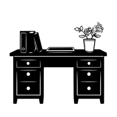 Cottage Desk, furniture vector art, interior design